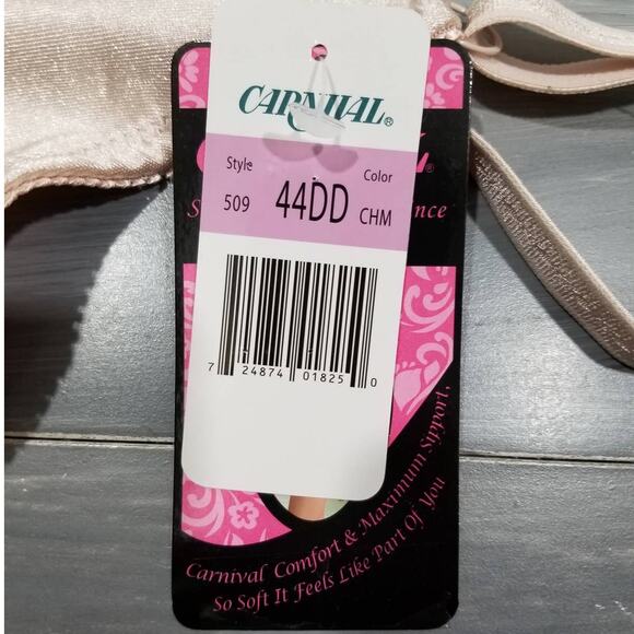 Carnival Bra Underwire Minimizer 509 Satin and Lace 44DD Champagne - Picture 9 of 10